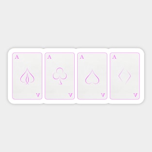 Pink Four Aces Sticker